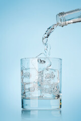 Water glass with ice