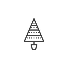 Xmas tree line icon