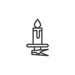 Burning candle line icon