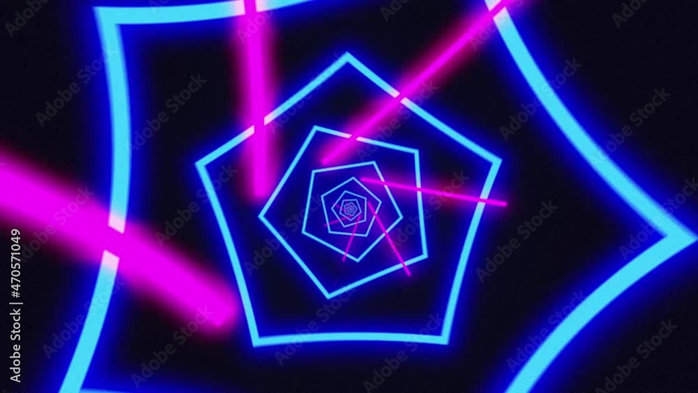 Canvas Prints loop glow neon flow tunnel hexagon background