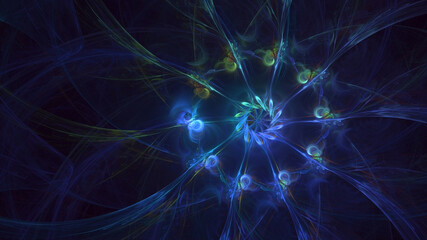 3D rendering abstract colorful fractal light background