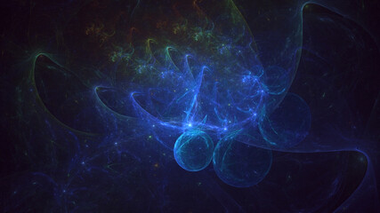 3D rendering abstract colorful fractal light background