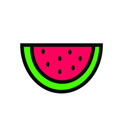 watermelon icon. flat red watermelon