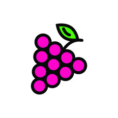 grape icon. flat pink grapes