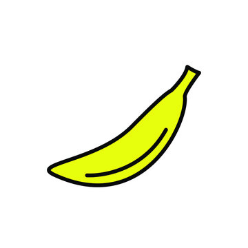 banana icon. flat yellow banana
