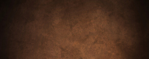 Dark  bordered vignette Grunge uneven brown concrete background texture