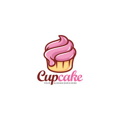 Cupcake logo design vector illustration