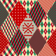 Patchwork textile pattern. Seamless quilting design background.