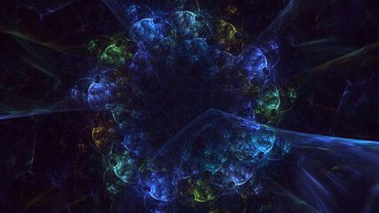 3D rendering abstract colorful fractal light background
