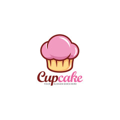 Cupcake logo design vector illustration