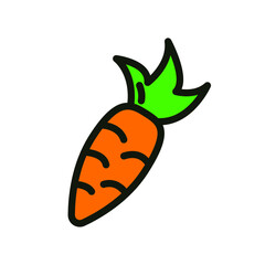 carrot icon. flat orange carrot