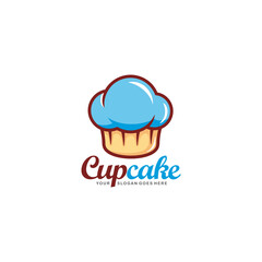 Cupcake logo design vector illustration