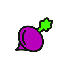 beetroot icon. purple beetroot on a white background