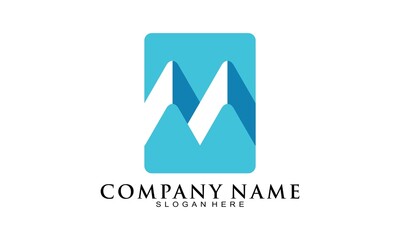 Abstract M alphabet icon logo