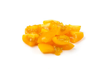 Long Plum Tomato Group Isolated, Fresh Small Cherry Tomatoes