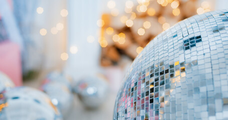 Disco mirrored ball pattern Bokeh lights background