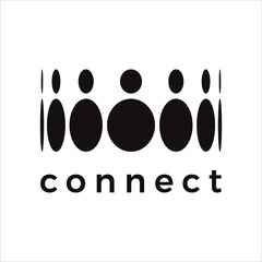 Connect Logo Design Template. People Connect Icon.