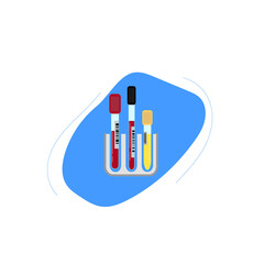 Simple Vector illustration analyses, blood test, medical use, flat design on white background