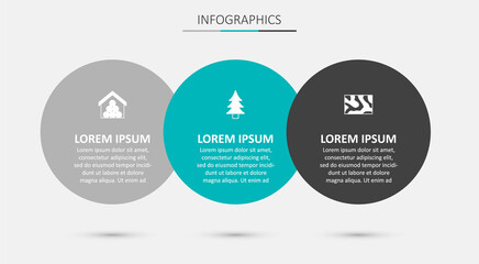 Set Tree, Wooden logs and beam. Business infographic template. Vector