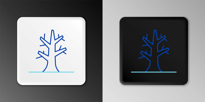 Line Bare tree icon isolated on grey background. Colorful outline concept. Vector