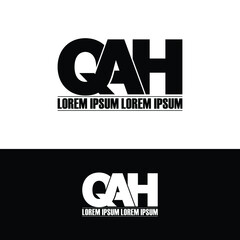 QAH letter monogram logo design vector