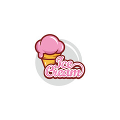 Ice cream logo design vector illustration