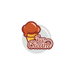 Ice cream logo design vector illustration