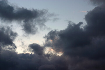 Fototapeta na wymiar A fragment of the November morning sky