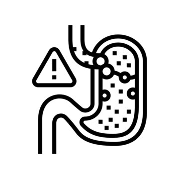recommend clip art: gastric reflux line icon vector. gastric reflux sign. isolated contour symbol black illustration