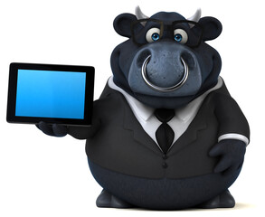 Naklejka premium Black bull - 3D Illustration