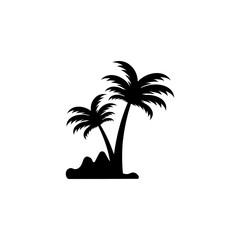 Obraz premium Palm tree summer logo template
