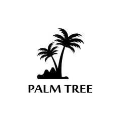 Palm tree summer logo template