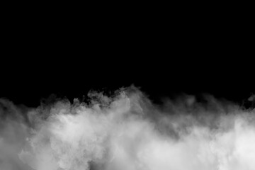 Fototapeta na wymiar White smoke or clouds on black