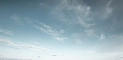 Poster Panorama van blauwe lucht met cirruswolken © Mikolaj Niemczewski