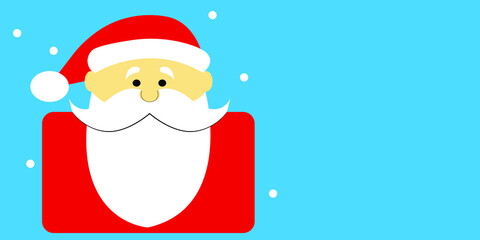 Santa Claus on a blue background. Cute Santa.