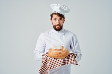 male cook restaurant provision of services isolated background