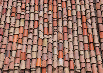 Background of old roof tiles.