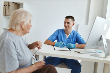 Obraz na płótnie Canvas a patient at a doctor's appointment diagnostics