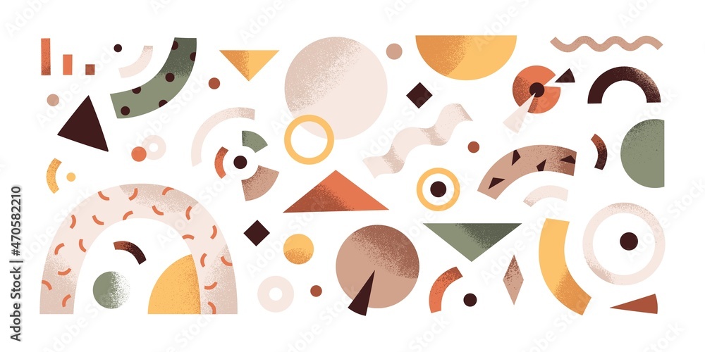 Aufkleber abstract geometric shapes set. modern minimal design elements. trendy creative geometry figures. con