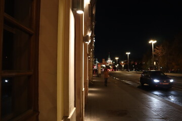 Fototapeta na wymiar Moskow night street center town