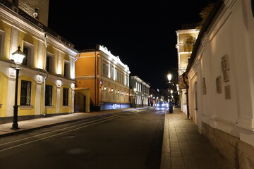 Moscow, night, Voznesenskiy pereulok