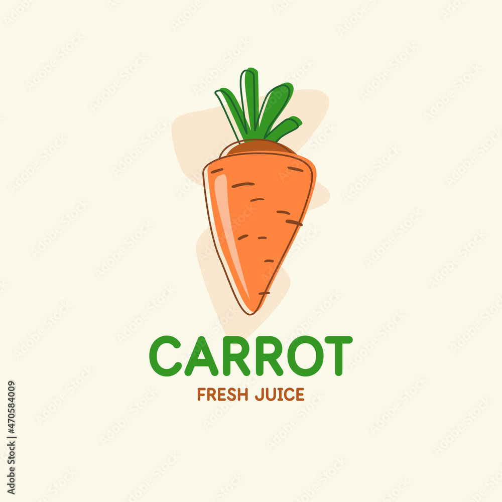 Poster illustration of a carrot in a flat style. isolated image on a background. vector icon.