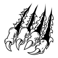 Monster claws scratching background. For poster, t shirt, decoration. Vector illustration