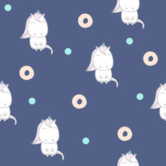 Cute unicorn seamless pattern.Vector illustration