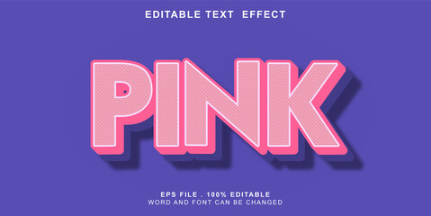 text effect editable pink