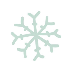 Hand drawn simple snowlake, vector.