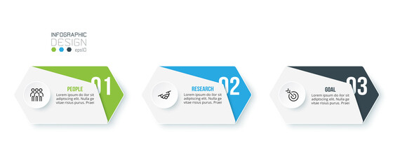 Business infographic  template with step or option design.