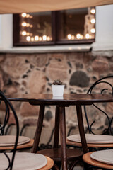 Coffee terrace with tables