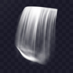 Realistic natural waterfall. Vector illustration isolated on transparent background.