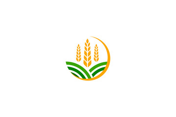 Farm logo template, agriculture design vector illustration